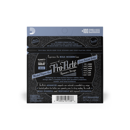 D'addario ProArte Dynacore Classical Guitar Strings, Titanium Trebles, Extra-Hard Tension -EJ44TT - Poppa's Music 
