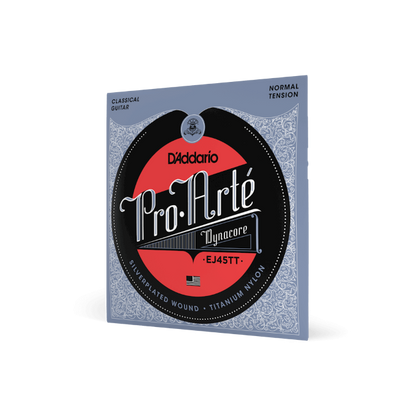 D'Addario Pro-Arte Dynacore, Titanium Trebles, Normal Tension Classical Guitar Strings - EJ45TT - Poppa's Music 