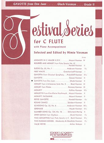 Gavotte From Don Juan for C Flute w/ Piano Accompaniment by: Christoph Gluck Arranged by: Himie Voxman - Poppa's Music 