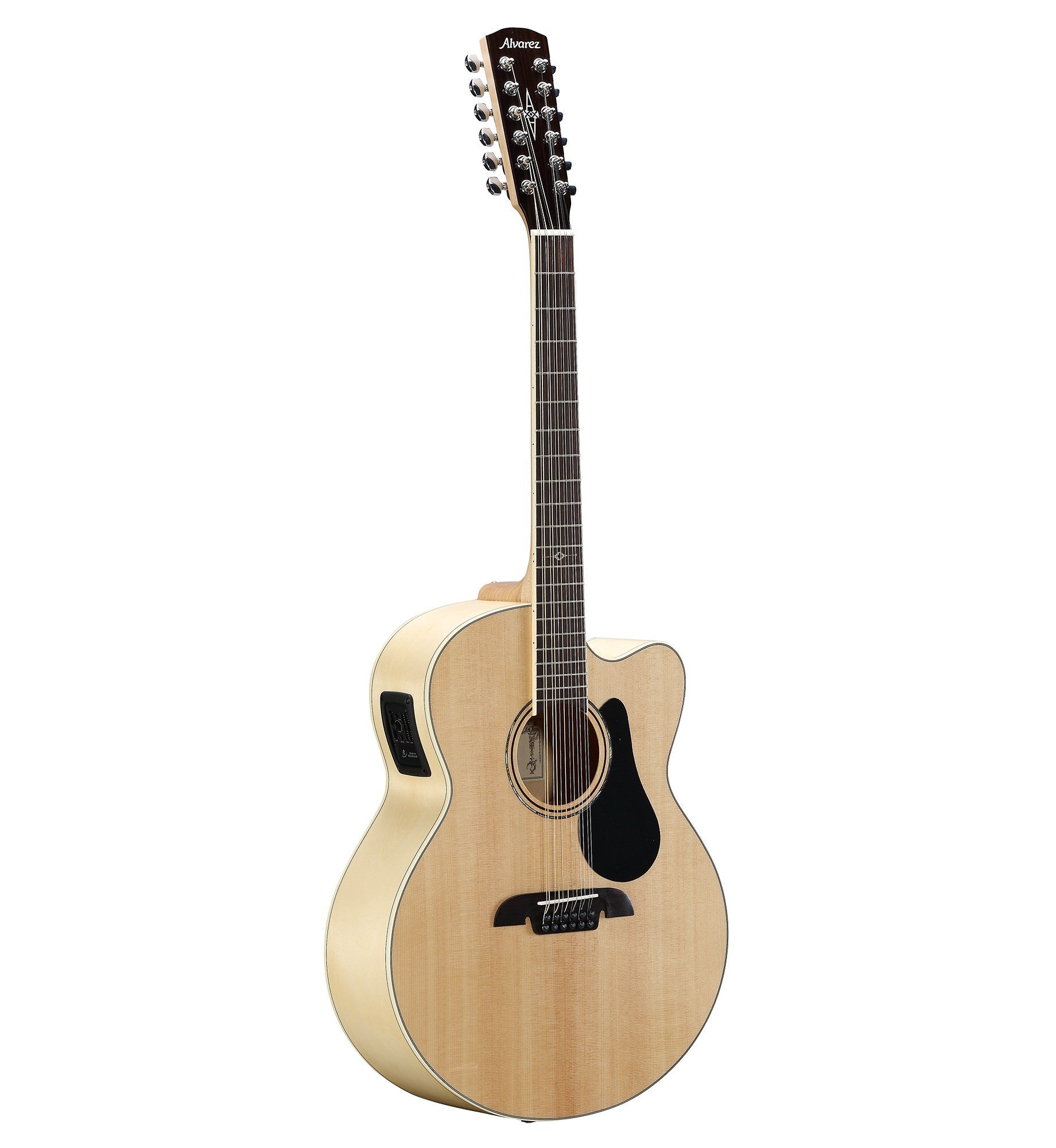 Alvarez Artist Jumbo Acoustic Electric 12 String w/Cutaway EQ & Tuner - AJ80CE-12 - Poppa's Music 