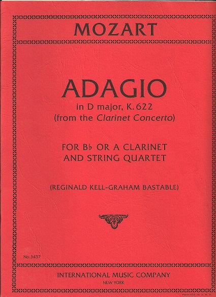 IMC BOOK - ADAGIO IN D MAJOR, K. 622 (KELL-BASTABLE) - 3437 - Poppa's Music 