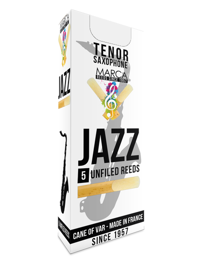 Marca JaZZ Unfiled Tenor Saxophone Reeds - 5 Per Box - Premium Tenor Saxophone Reed from Marca - Just $25.95! Shop now at Poppa's Music