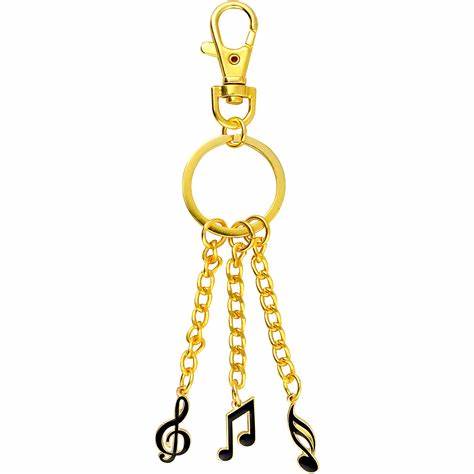 AIM GIFTS 3 Music Charms, G-Clef, 8th note and 16th note Keychain - K615 - Poppa's Music 