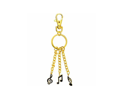 AIM GIFTS 3 Music Charms, G-Clef, 8th note and 16th note Keychain - K615 - Poppa's Music 