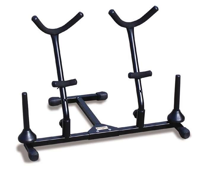 Hamilton Double Sax Stand with Two Clarinet/Flute Pegs - KB962 - Poppa's Music 