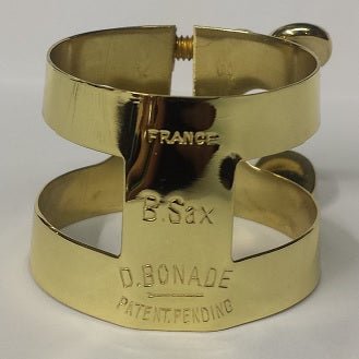Bonade Inverted Baritone Sax Lacquered Ligature- 2256UG - Poppa's Music 