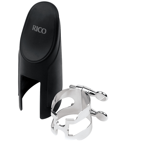 Rico Silver Plated Alto Sax H-Ligature with Plastic Cap - HAS1S - Poppa's Music 