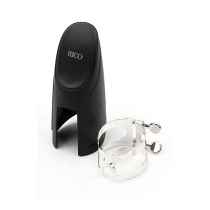 Rico Silver Plated Bass Clarinet H-Ligature & Cap for Selmer-Style Mouthpieces - HBC1S - Poppa's Music 