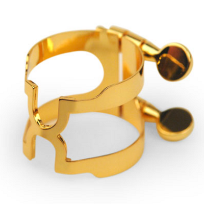 Rico Gold Plated Baritone Saxophone H-Ligature & Cap for Selmer-Style Mouthpieces - HBS2G - Poppa's Music 