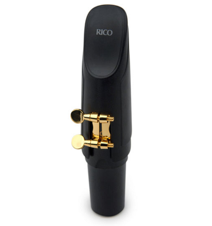 Rico Gold Plated Baritone Saxophone H-Ligature & Cap for Selmer-Style Mouthpieces - HBS2G - Poppa's Music 