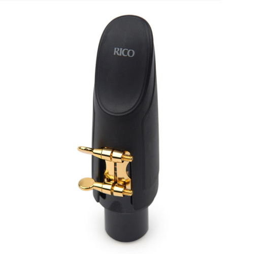 Rico Gold Plated Tenor Sax H-Ligature & Cap for Hard Rubber Mouthpiece - HTS1G - Poppa's Music 