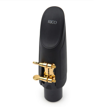 Rico Gold Plated Tenor Sax H-Ligature & Cap for Hard Rubber Mouthpiece - HTS1G - Poppa's Music 