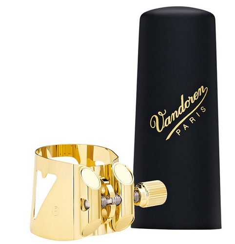 Vandoren Optimum Tenor Sax Gold Plated Ligature for Rubber Mouthpieces - LC08P - Poppa's Music 