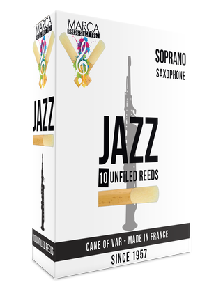 Marca JaZZ Unfiled Soprano Saxophone Reeds - 10 Per Box - Premium Soprano Saxophone Reed from Marca - Just $25.95! Shop now at Poppa's Music