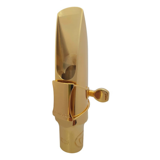 Brancher Gold Plated Alto Sax Mouthpiece with Gold Plated Ligature - Poppa's Music 