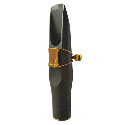 Brancher Hard Rubber Baritone Mouthpiece W/ Gold Plated Ligature - Poppa's Music 