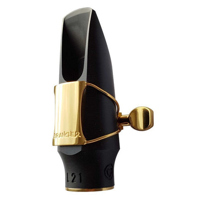 Brancher Hard Rubber Soprano Saxophone Mouthpiece - with Gold Plated Ligature and Cap - Poppa's Music 