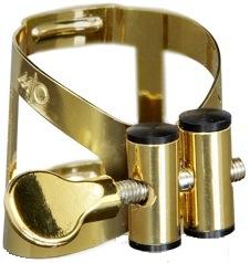M/O Vandoren Ligature & Cap for V16 Bari Sax Mouthpiece - Gilded Brass  LC590DP - Poppa's Music 