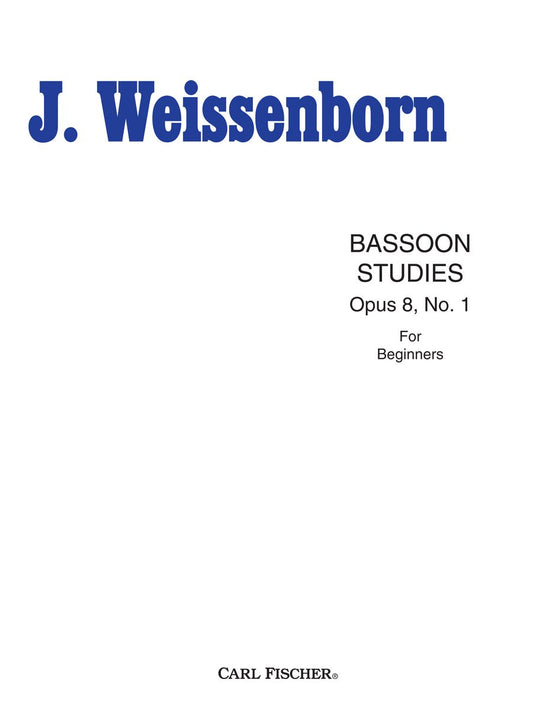 J. Weissenborn Bassoon Studies Op. 8, No. 1 For Beginners - O2950 - Poppa's Music 