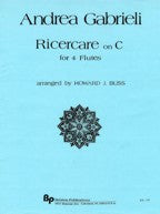 BRIXTON BOOK - RICERCARE ON C for four C flutes by Andrea Gabrieli - Poppa's Music 