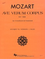BRIXTON BOOK - AVE VERUM CORPUS for 4 trombones (or bassoons) by Mozart, transcribed by Howard J. Buss - Poppa's Music 