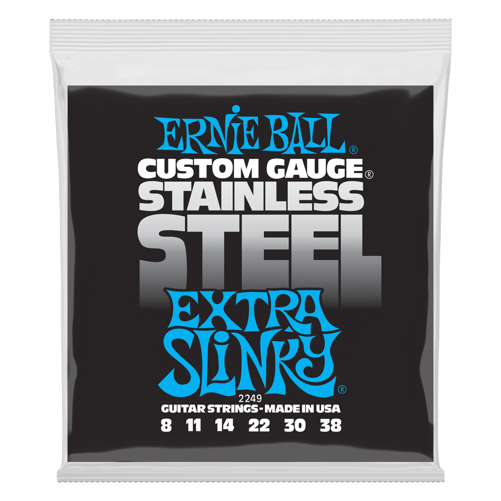Ernie Ball Extra Slinky Stainless Steel Wound Electric Guitar Strings - 8-38 Gauge - Premium Electric Guitar Strings from Ernie Ball - Just $5.99! Shop now at Poppa's Music