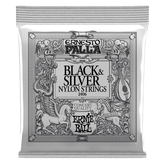 Ernie Ball Ernesto Palla Black & Silver Nylon Classical Guitar Strings - Poppa's Music 
