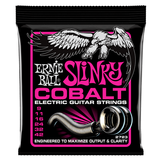 Ernie Ball Super Slinky Cobalt Electric Guitar Strings - 9-42 Gauge - Poppa's Music 