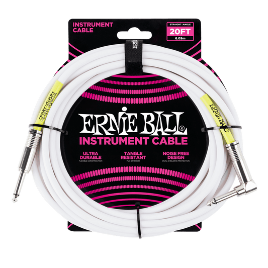 Ernie Ball 20' Straight / Angle Instrument Cable - P06047 - Poppa's Music 