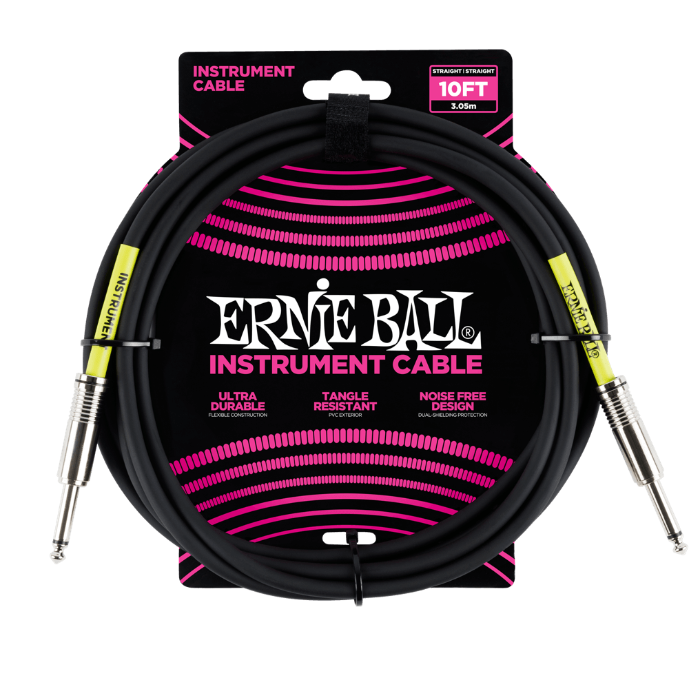 Ernie Ball 10' Straight / Straight Instrument Cable - P06048 - Premium Instrument Cable from Ernie Ball - Just $24.99! Shop now at Poppa's Music