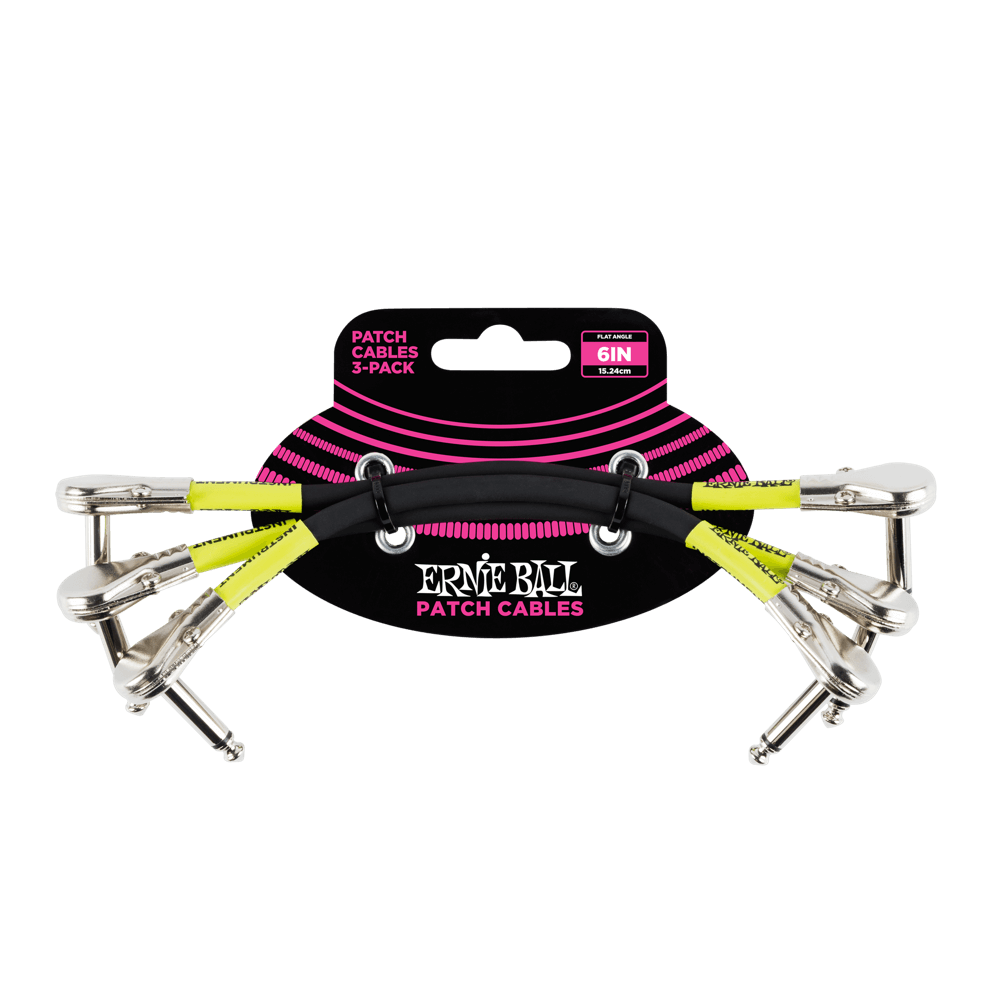 Ernie Ball 6" Flat Angel / Flat Angle Patch Cable 3-Pack - P06059 - Premium Patch Cable from Ernie Ball - Just $19.99! Shop now at Poppa's Music