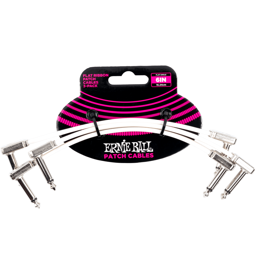 Ernie Ball 6" Flat Ribbon Patch Cable 3-Pack - P06385 - Premium Patch Cable from Ernie Ball - Just $24.99! Shop now at Poppa's Music