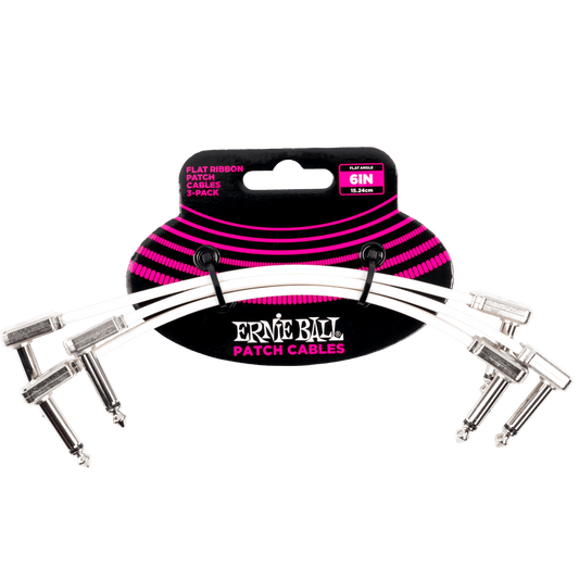 Ernie Ball 6" Flat Ribbon Patch Cable 3-Pack - P06385 - Poppa's Music 