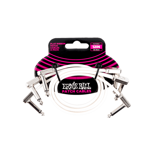 Ernie Ball 12" Flat Ribbon Patch Cable 3-Pack - P06386 - Poppa's Music 