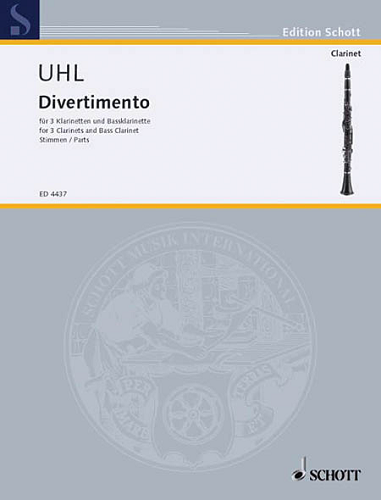 DIVERTIMENTO FOR 3 CLARINETS & 1 BASS CLARINET - SET OF PARTS BY ALFRED UHL - Poppa's Music 