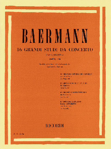 16 Grand Concert Studies for Clarinet (Op. 64) by Karl Baermann Ed. Carlo Savino - Poppa's Music 