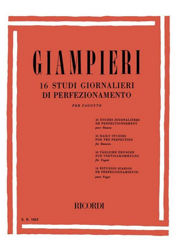 16 Daily Studies for the Perfection for the Bassoon by Alamiro Giampieri - Poppa's Music 