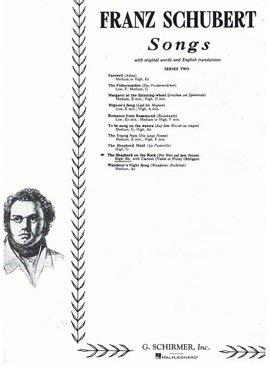 SHEPHERD ON THE ROCK  (der Hirt auf dem Felsen), Op. 129 - FRANZ SCHUBERT / HL50283480 - Poppa's Music 