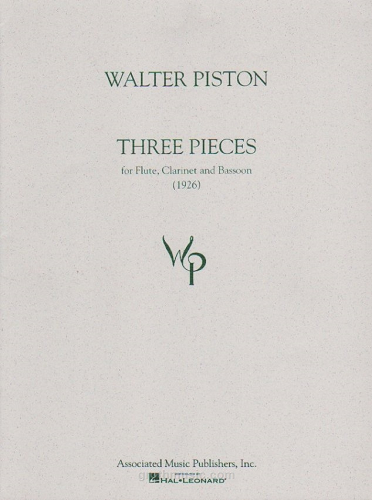 Three Pieces for Flute, Clarinet & Bassoon: Parts by Walter Piston - Poppa's Music 