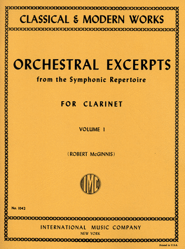 Orchestral Excerpts (From the Symphonic Repertoire), Volume 1 for Clarinet by Robert Mcginnis - Poppa's Music 