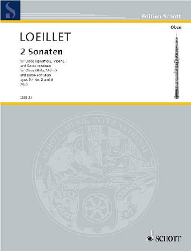 2 Sonatas OP. 5, No. 2 and 6 For Oboe and Basso Continuo By Jean Baptiste Loeillett De Gant - Poppa's Music 