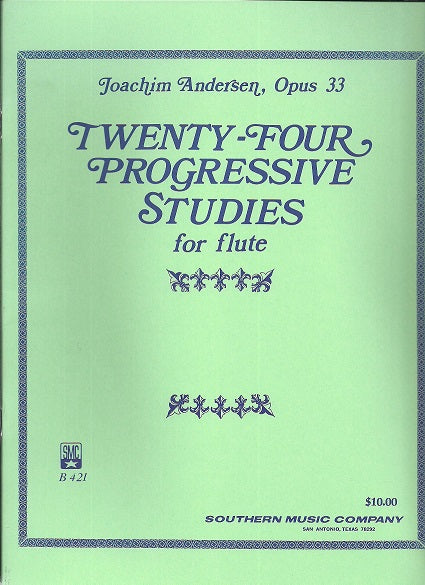 ANDERSEN 24 PROGRESSIVE STUDIES FOR FLUTE - B421 - Poppa's Music 