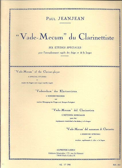 Vade Mecum De Clarinettiste by Paul Jeanjean 524-01449 - Poppa's Music 