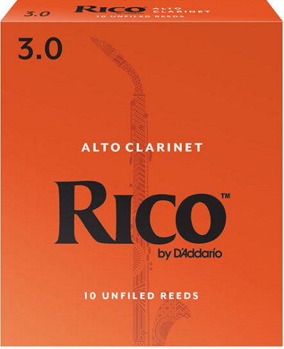 Rico by D'addario Alto Clarinet Reeds Unfiled - 10 Per Box - Poppa's Music 