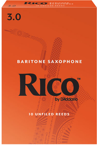 Rico by D'addario Baritone Saxophone Reeds Unfiled - 10 Per Box - Poppa's Music 