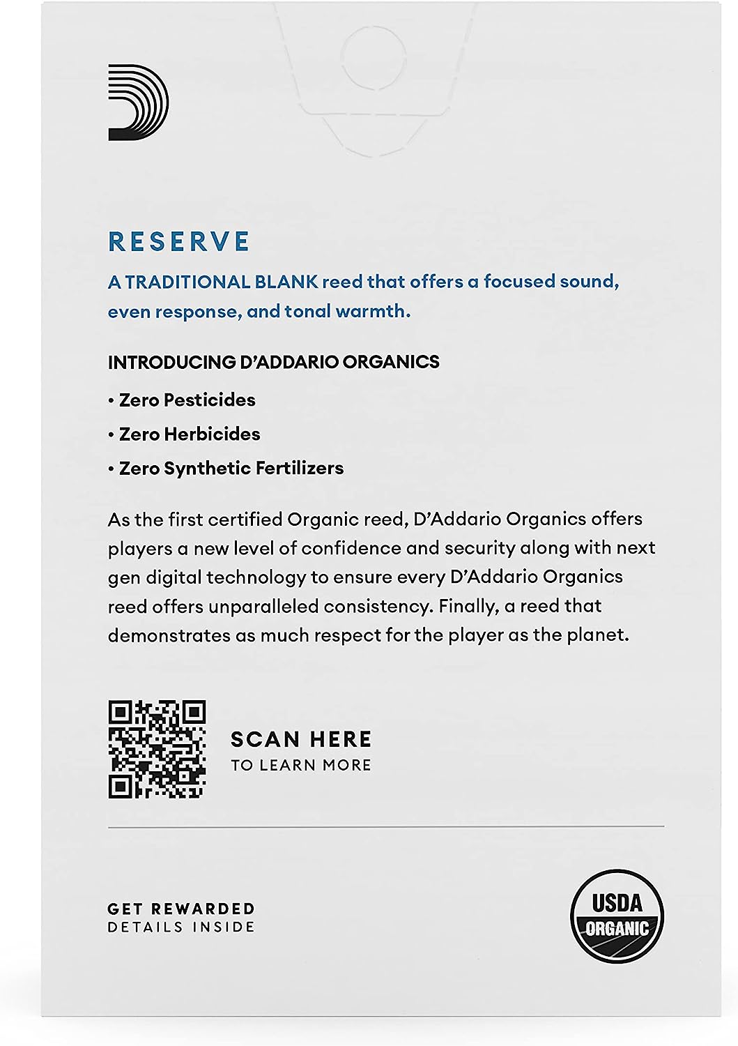 D'Addario Organic Reserve Eb Clarinet Reeds - 10 per Box - Premium Eb Clarinet Reeds from D'Addario - Just $28.99! Shop now at Poppa's Music