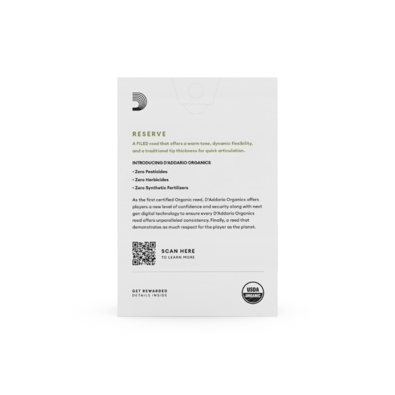 D'Addario Organic Reserve Alto Saxophone Reeds - 10 per Box - Poppa's Music 