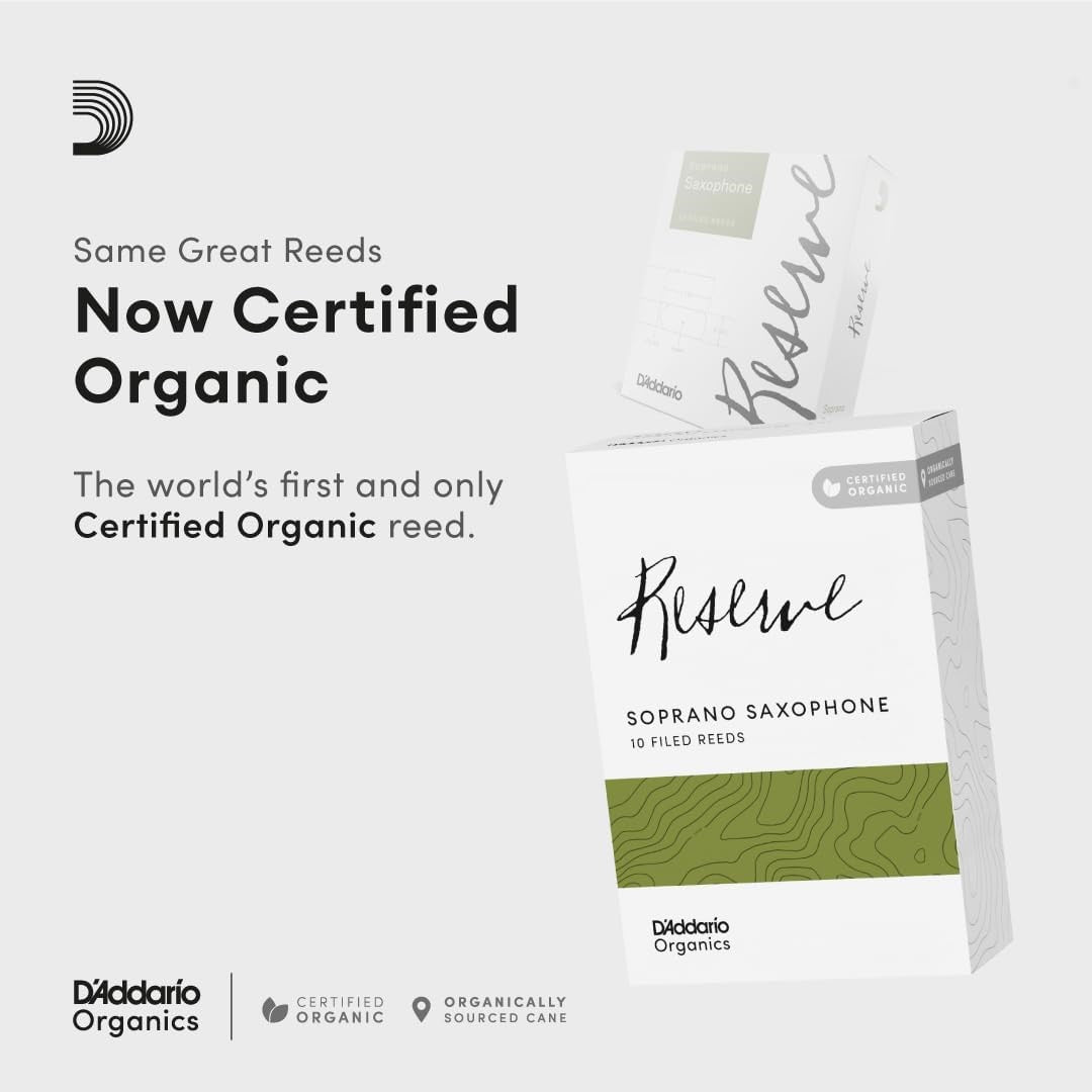 D'Addario Organic Reserve Soprano Saxophone Reeds - 10 Per Box - Poppa's Music 