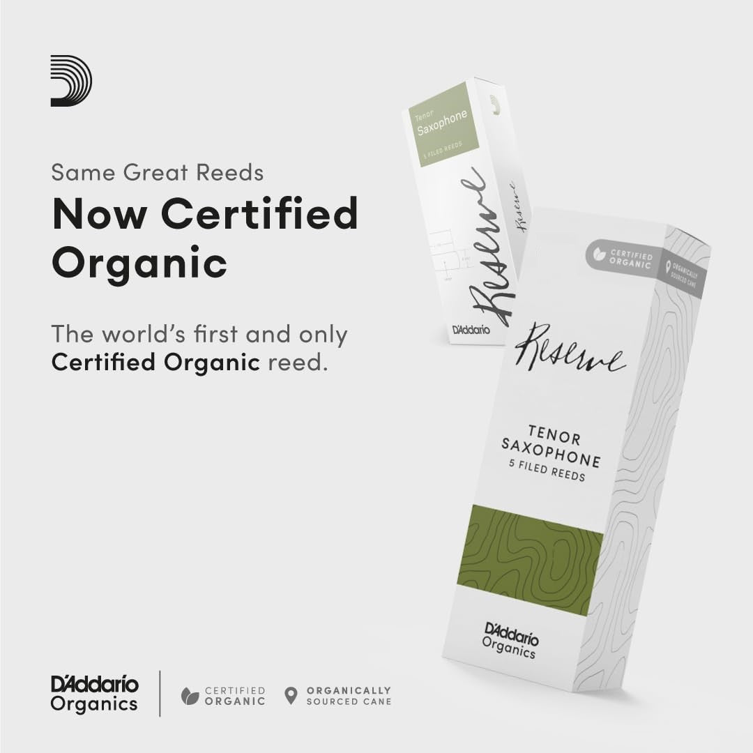 D'Addario Organic Reserve Tenor Saxophone Reeds - 5 Per Box - Poppa's Music 