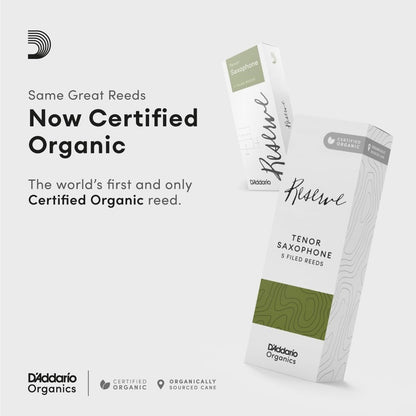 D'Addario Organic Reserve Tenor Saxophone Reeds - 5 Per Box - Poppa's Music 